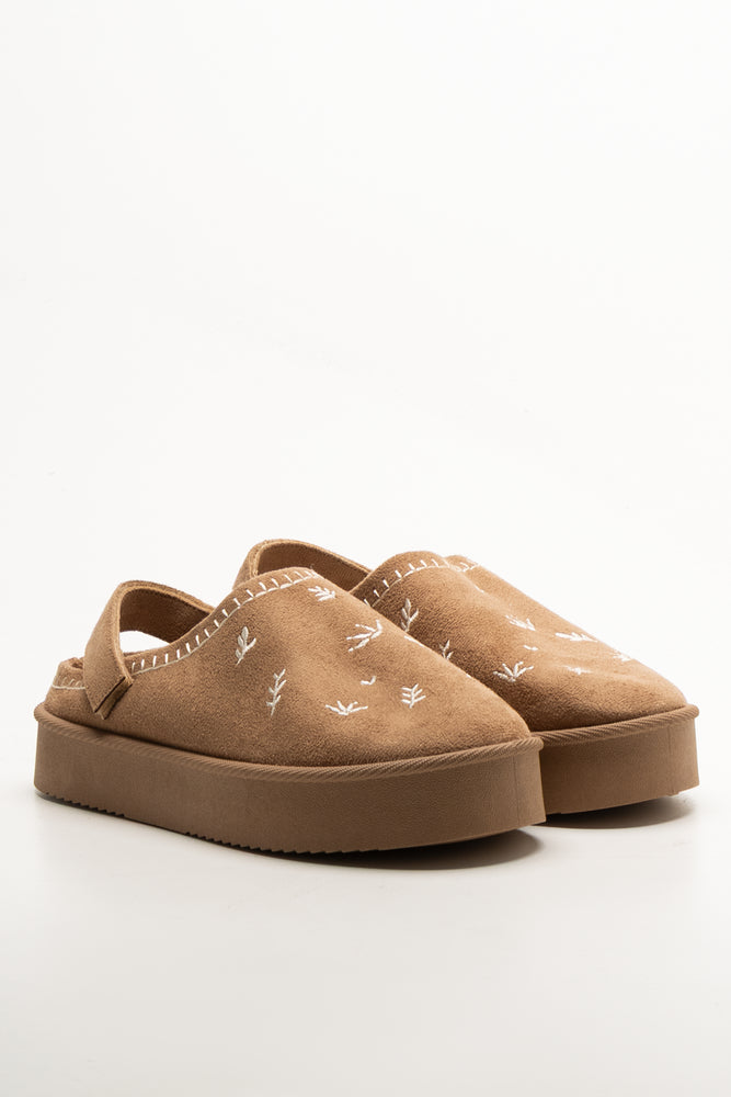 Platform Slippers Tan
