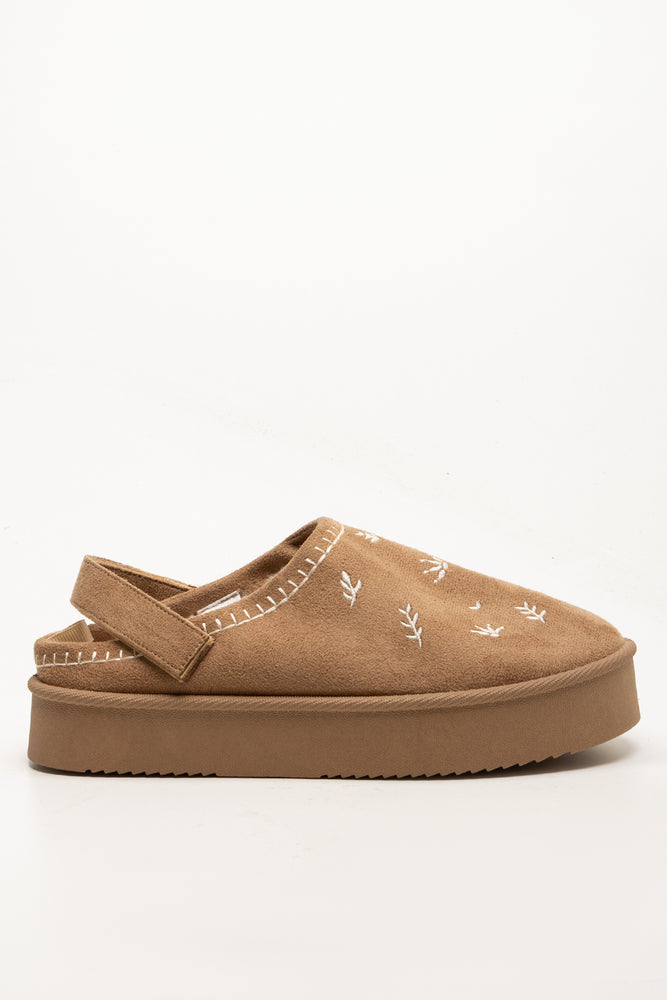Platform Slippers Tan