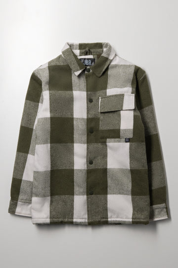 Check Shacket Green
