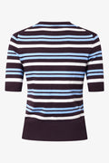 Stripe Ballerina Sleeve Top Brown And Blue (1)