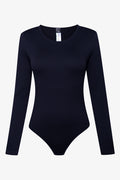 Rib Seamless Long Sleeve Bodysuit Black