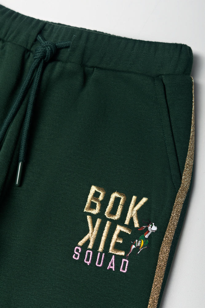 Bokkie Barrel Leg Trackpants Green (1)