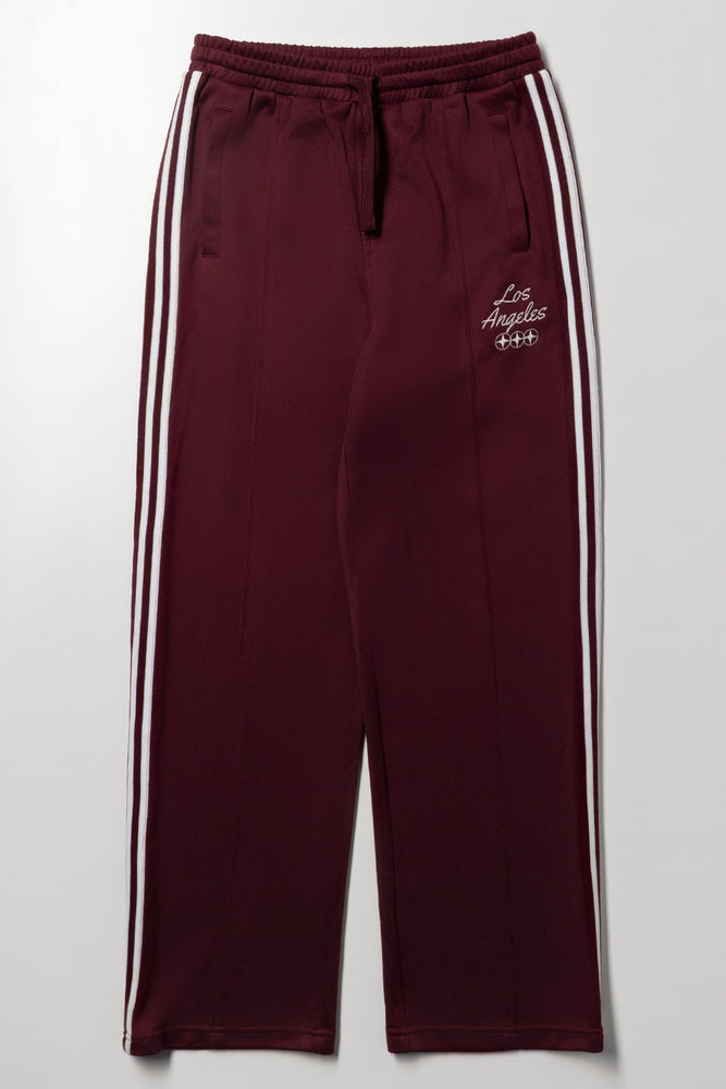 Straight Leg Trackpants Burgundy