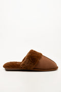 Seam Fur Slippers Rust (1)