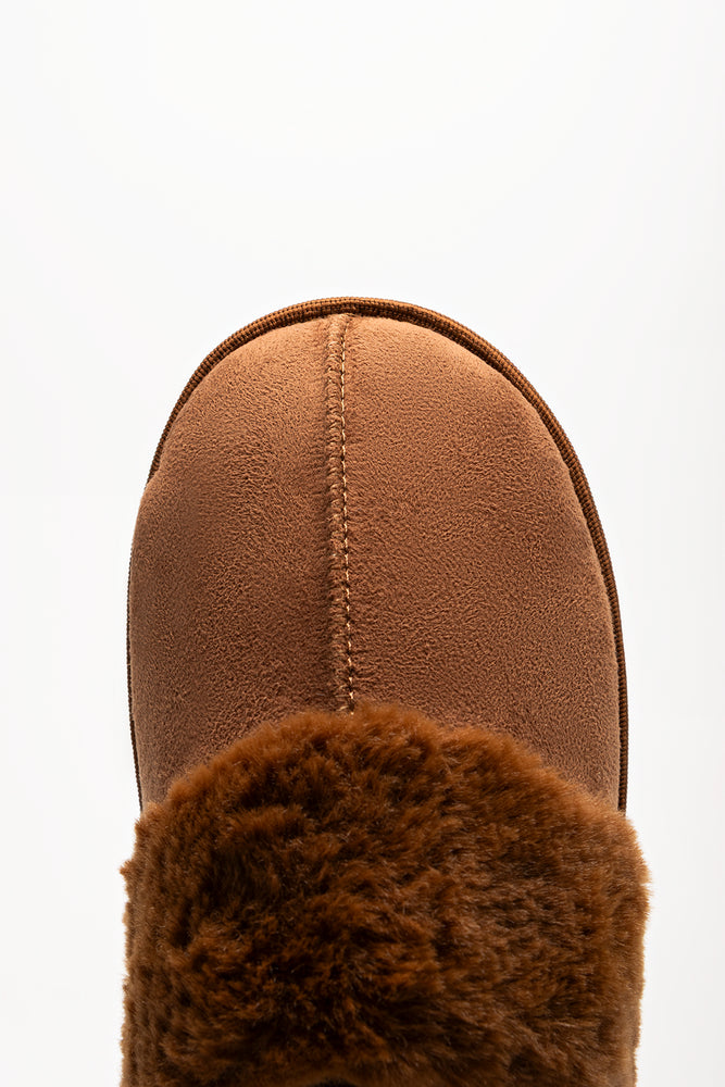 Seam Fur Slippers Rust (4)