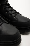 Fur Trim Boots Black (2)