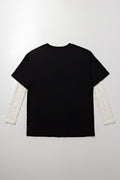 Oversized Lace Detail Top Black (2)