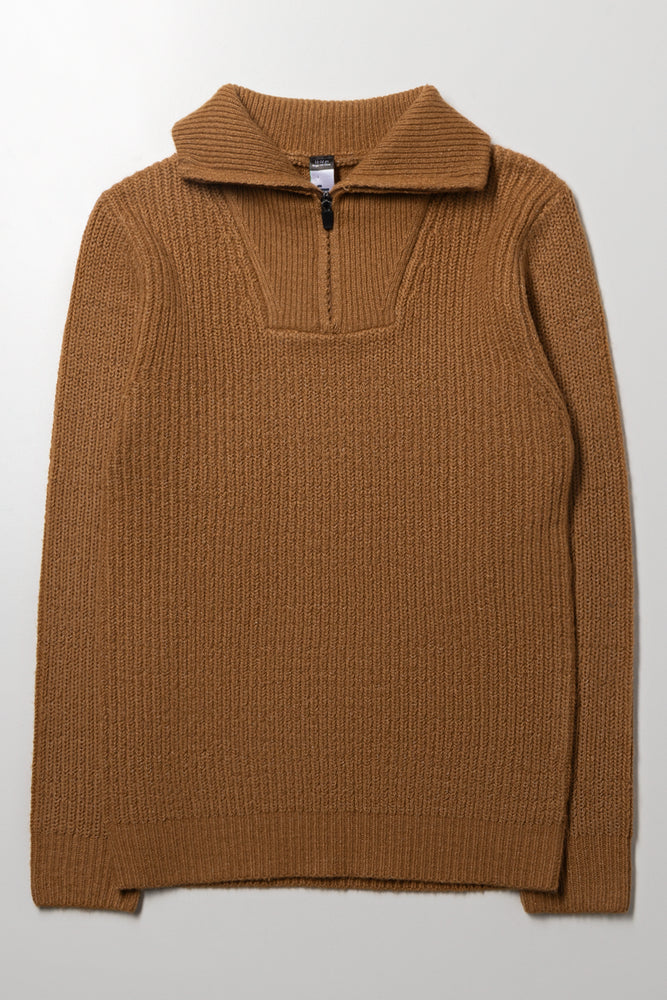 Quarter Zip Jersey Camel