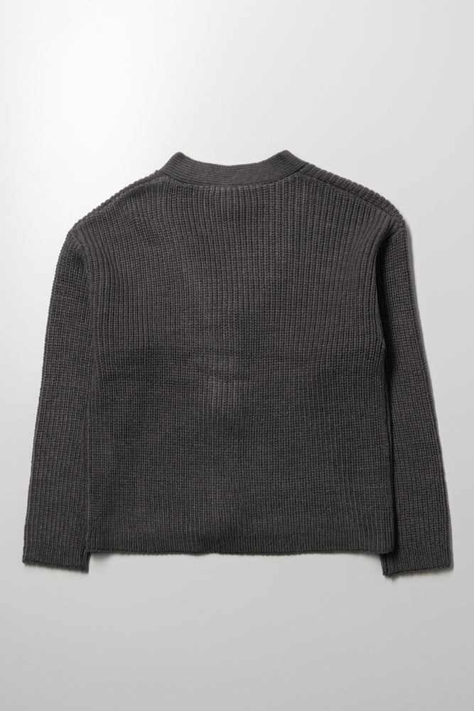 Bow Cardigan Dark Grey (2)