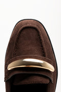 Metal Trim Loafers Brown (4)