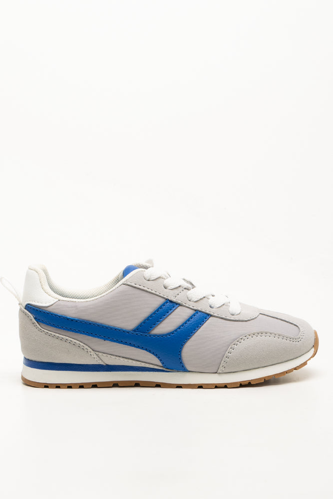 Retro Lace Up Trainers Grey (1)