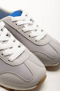 Retro Lace Up Trainers Grey (2)