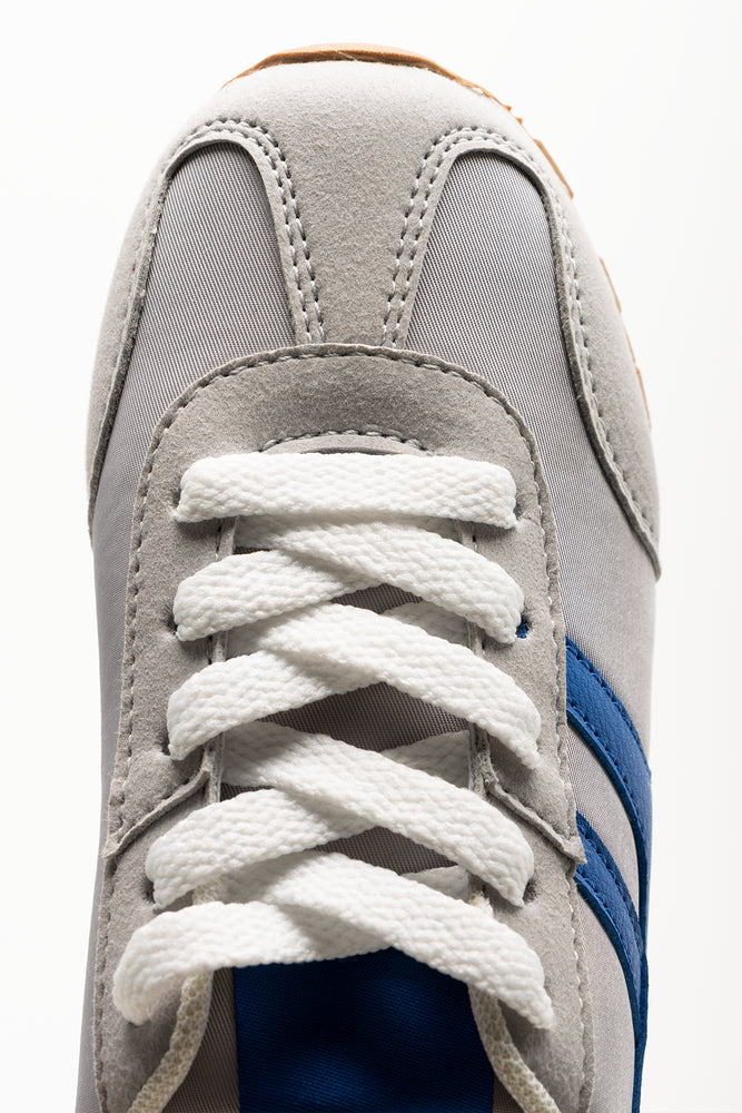 Retro Lace Up Trainers Grey (4)