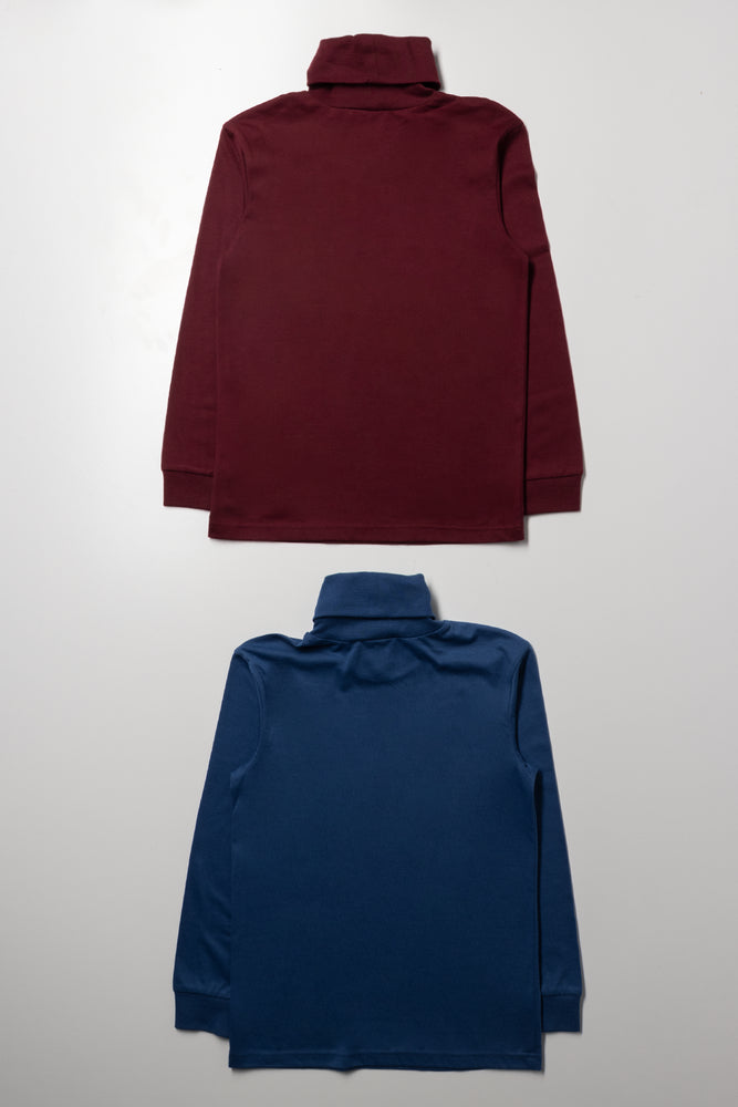 2 Pack Polonecks Burgundy & Navy (2)