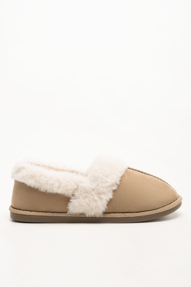 Closed Back Slippers Tan (1)
