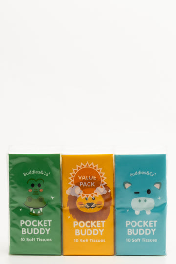 6 Pack Buddies & Co Triple Ply Pocket Tissues