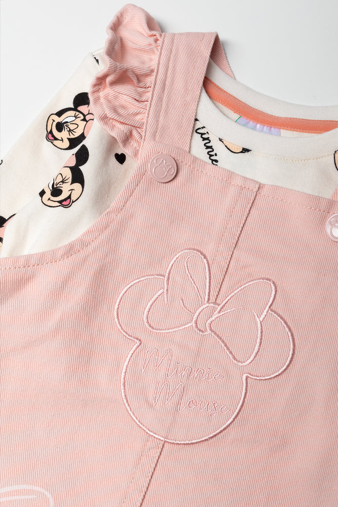 Minnie Mouse Pinafore Dress Set Pink (1)