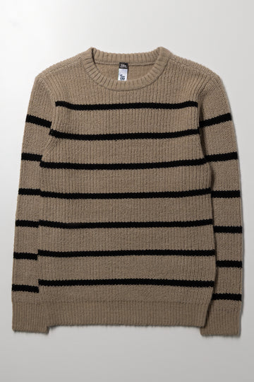 Stripe Crew Neck Jersey Natural