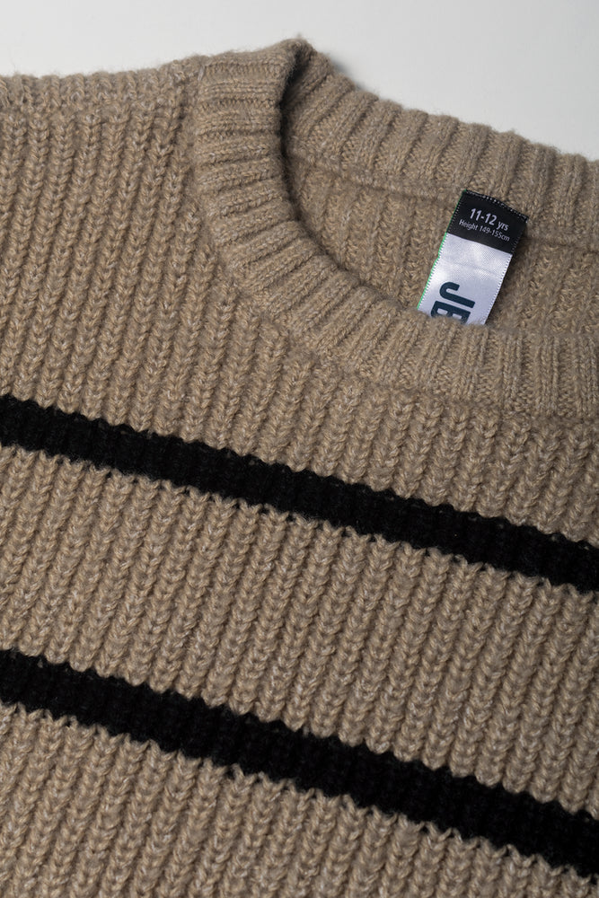 Stripe Crew Neck Jersey Natural (1)