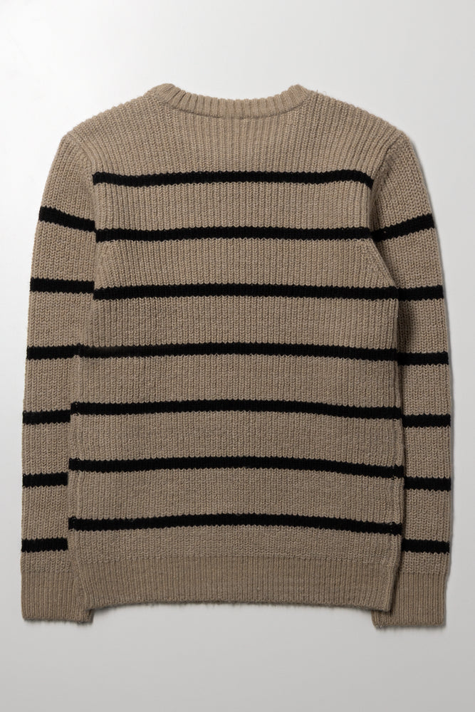 Stripe Crew Neck Jersey Natural (2)