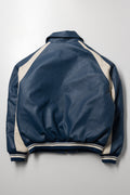 Cube Collared Bomber Jacket Blue (2)