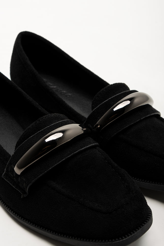 Metal Trim Loafers Black (2)