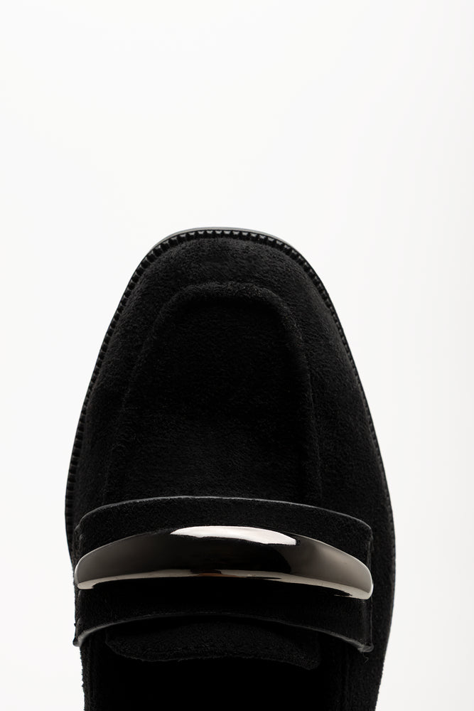 Metal Trim Loafers Black (4)