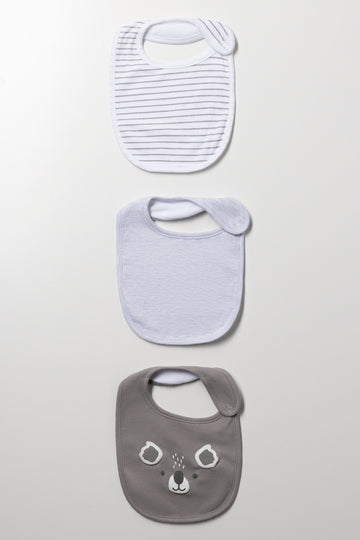 3 Pack Bibs Grey