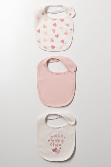 3 Pack Bibs Pink