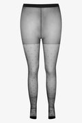 2 Pack Silky Jacquard Print Hosiery Black (2)