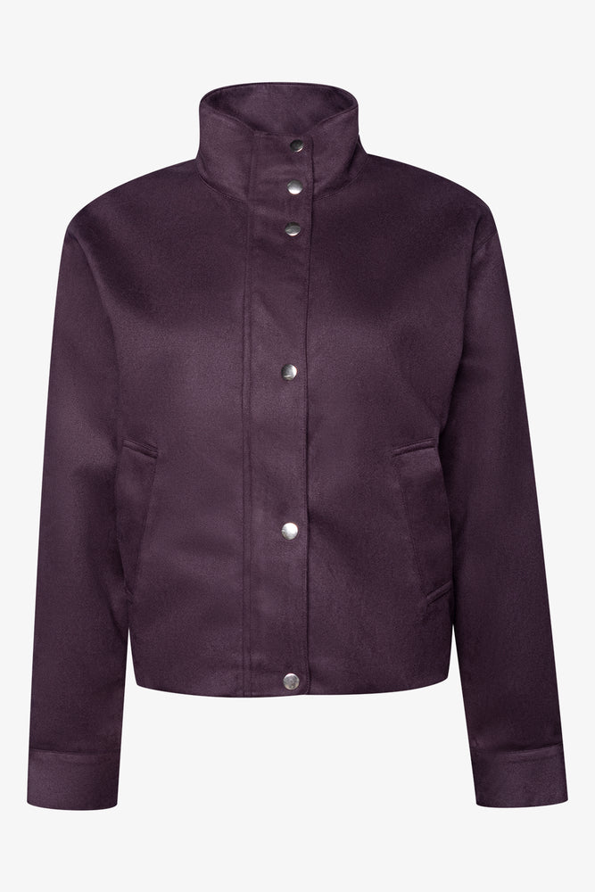 Funnel Neck Jacket Brown