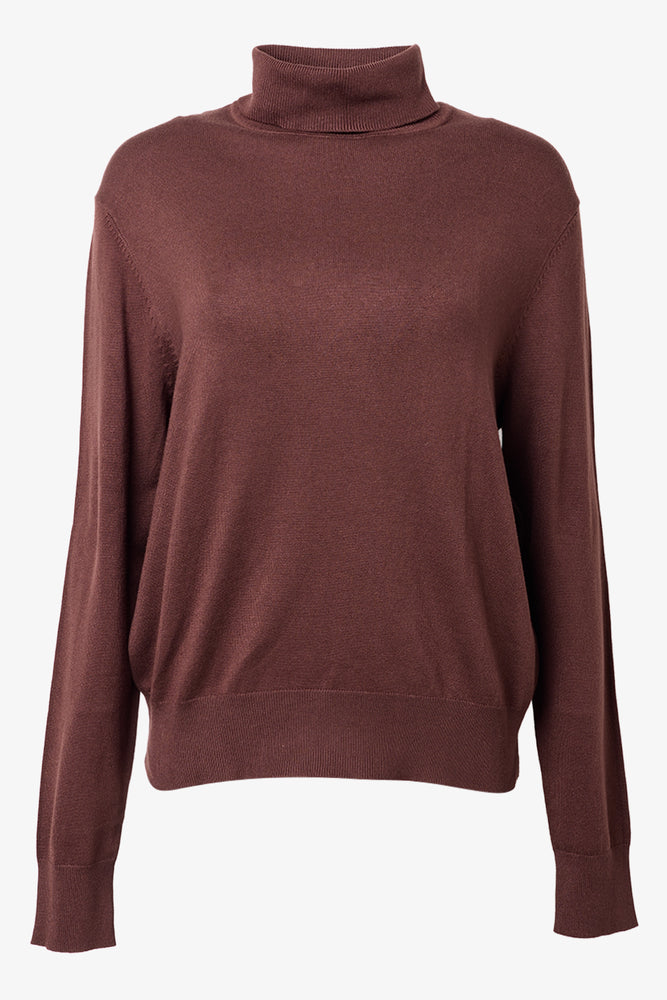 Long Sleeve Poloneck Jersey Brown
