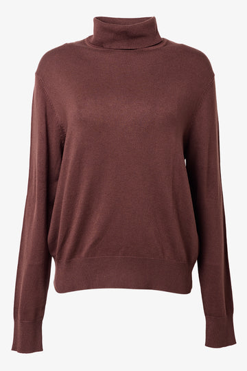 Long Sleeve Poloneck Jersey Brown