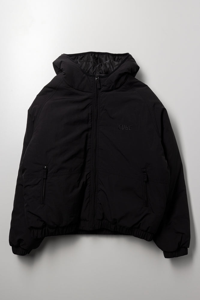 Hooded Puffer Jacket Black