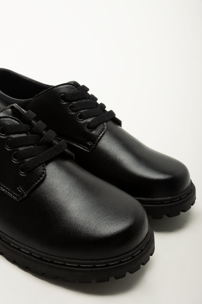 Boys Black Leather School Shoes (2)