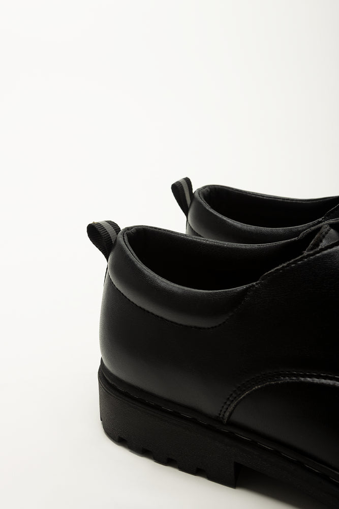 Boys Black Leather School Shoes (3)