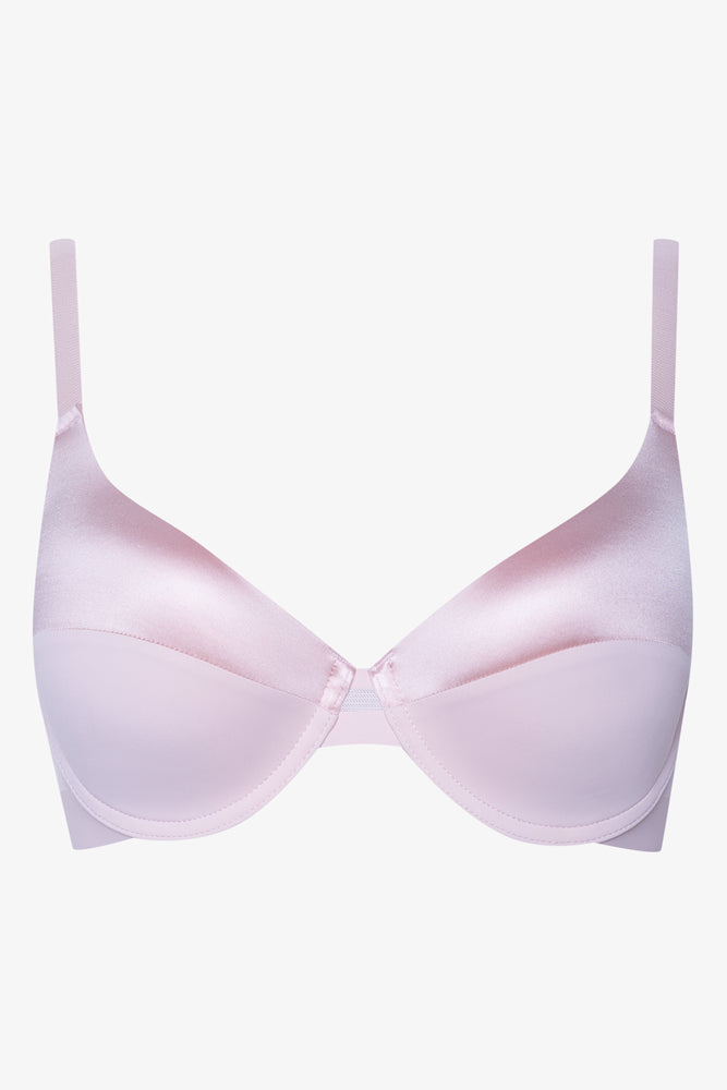 Satin Feel T-Shirt Bras Pink & Blue (1)