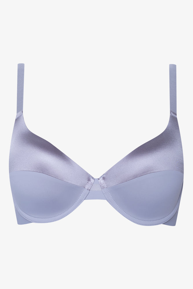 Satin Feel T-Shirt Bras Pink & Blue (2)