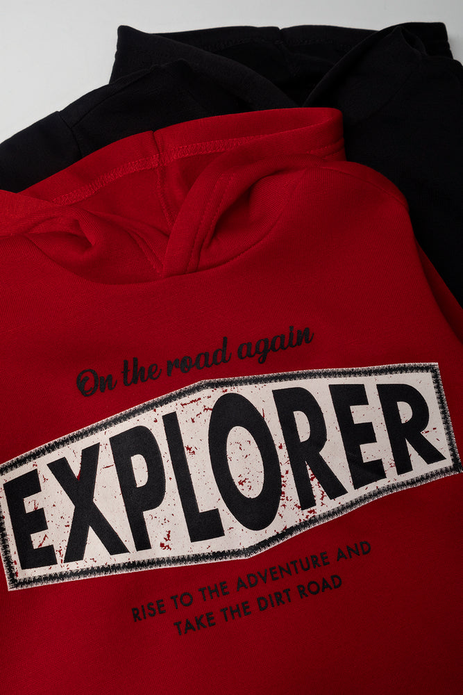 2 Pack Explorer Hoodies Black And Red (1)