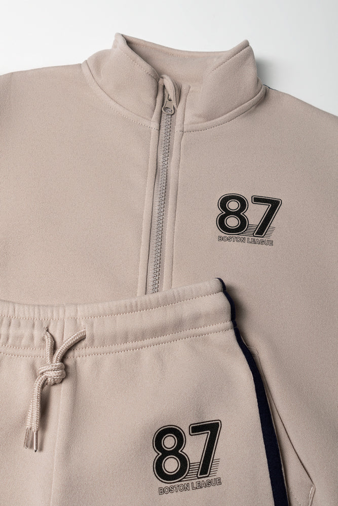 Zip Through Tracksuit Natural (1)