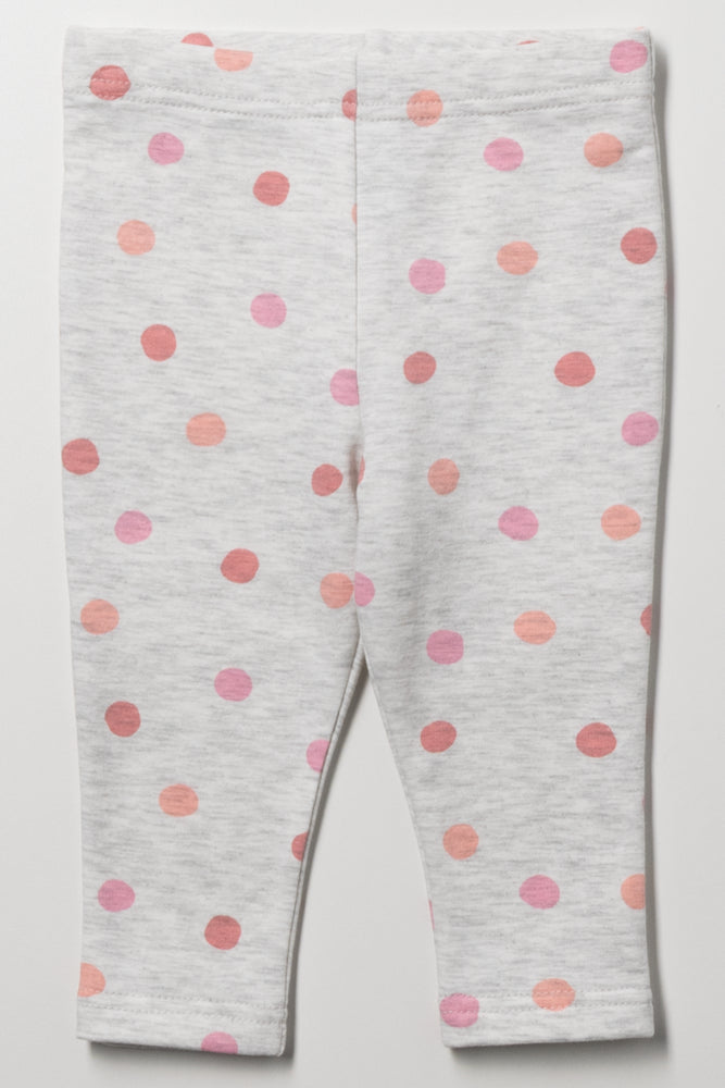 Spot Leggings Grey And Pink