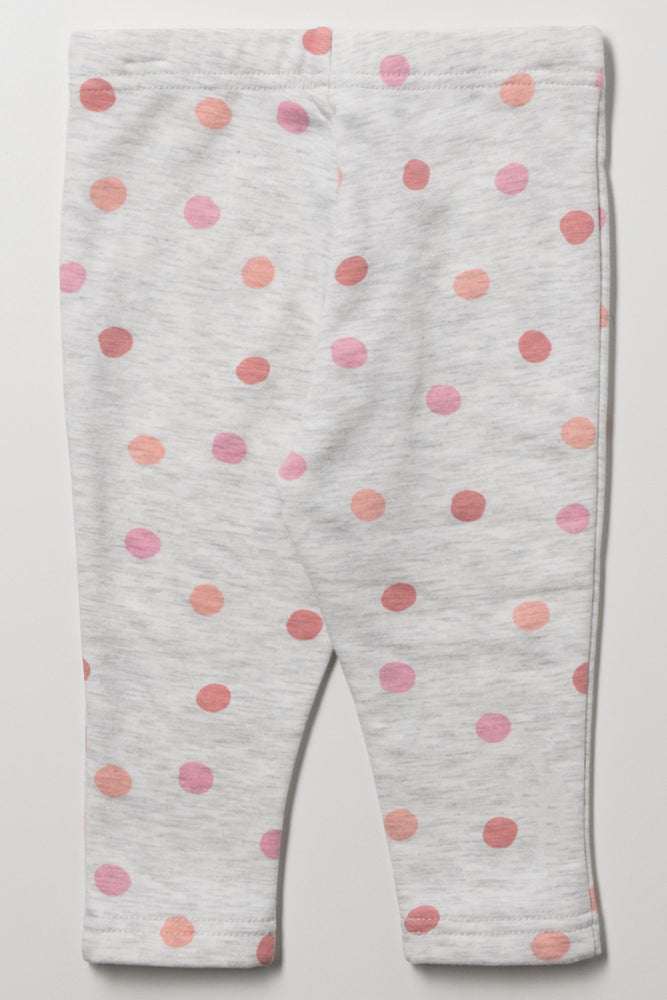 Spot Leggings Grey And Pink (2)