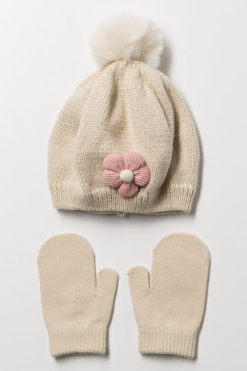 2 Piece Hat Set Natural
