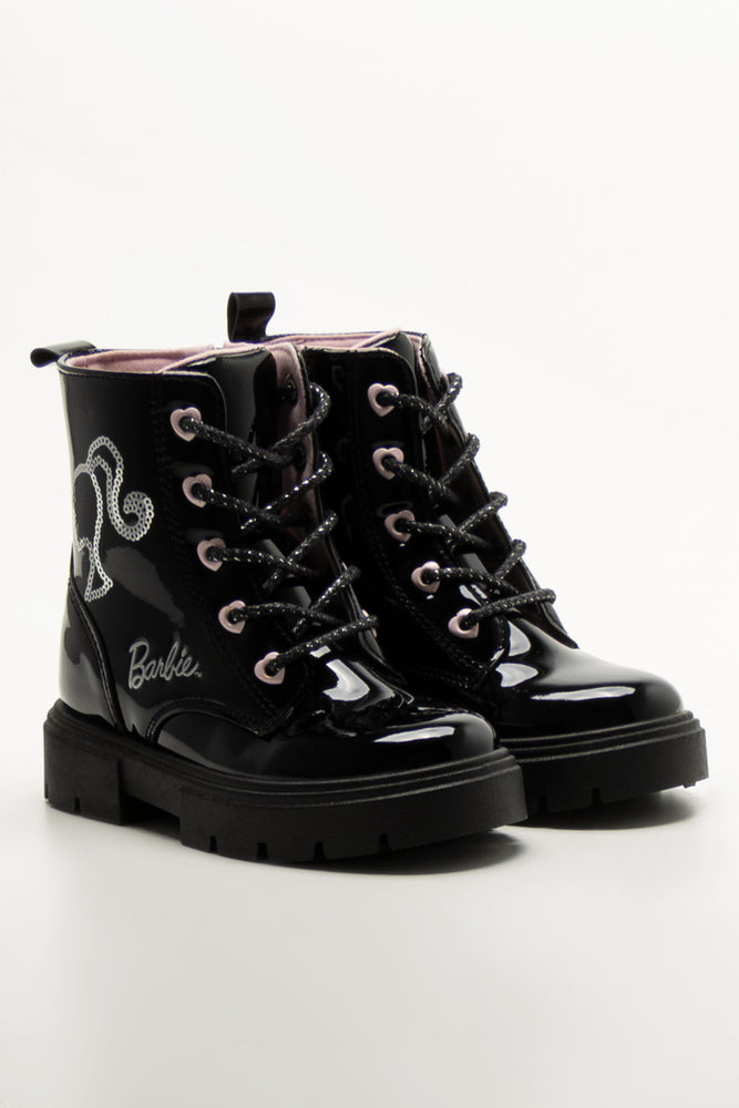 Barbie Lace Up Boots Black