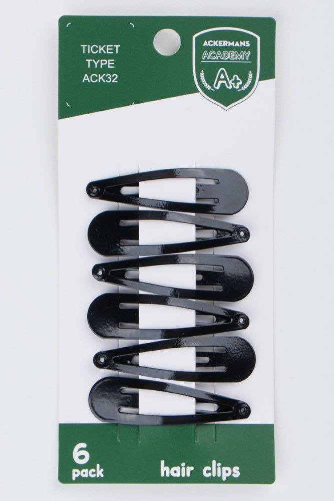 Black Hair Clip 6 Pack