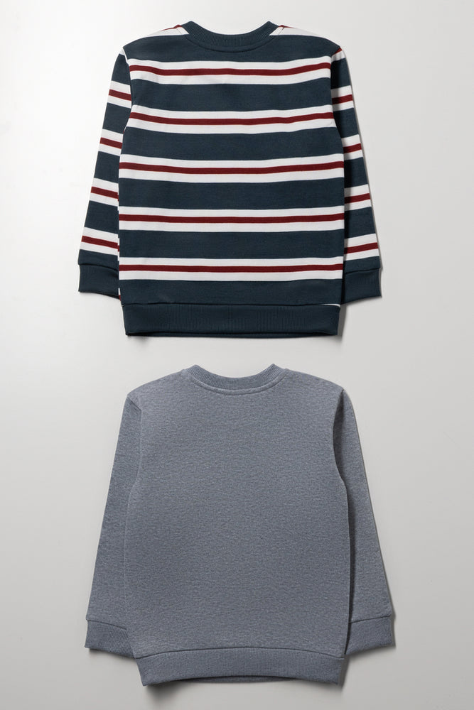 2 Pack Crew Neck Tracktops Blue And Grey (2)