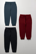 3 Pack Trackpants Indingo, Charcoal & Burgundy