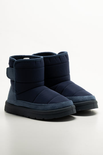 Quilted Comfy Boots Navy
