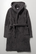 Shaggy Fleece Gown Dark Grey