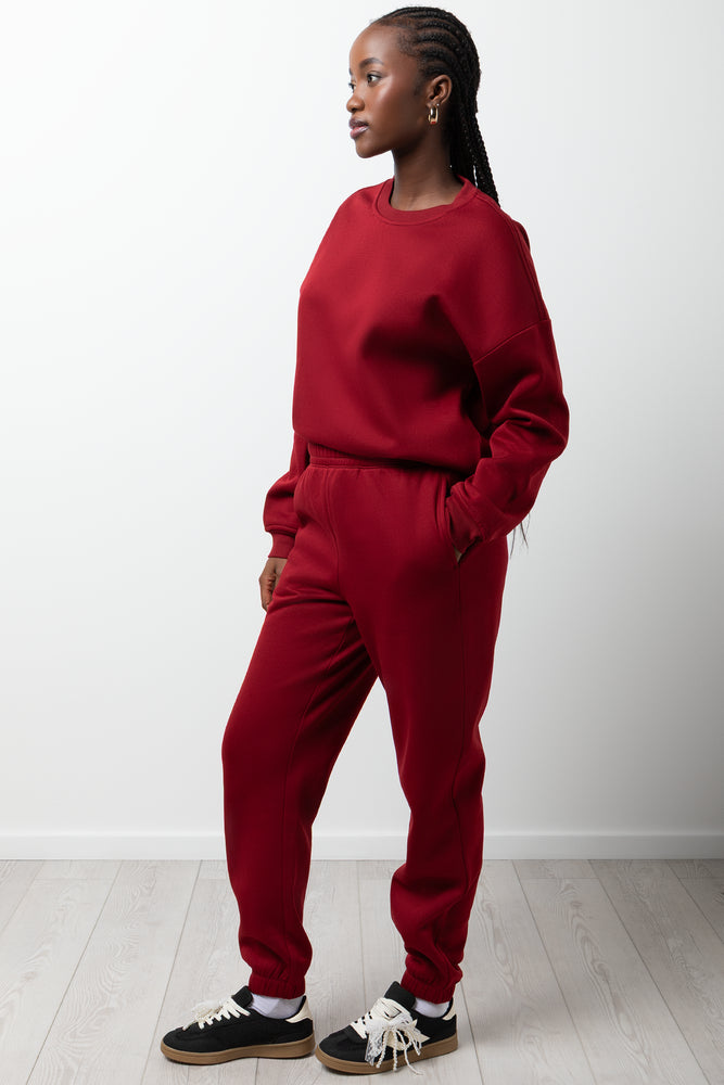 Crew Neck Tracktop Burgundy (1)